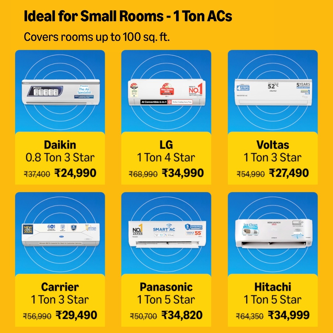 1 Ton ACs For Small Rooms