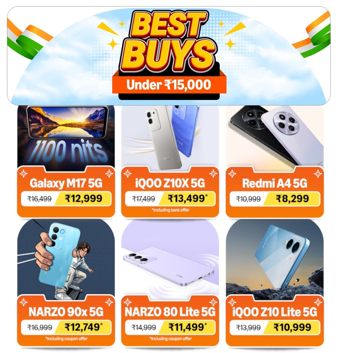 💥 Mobile Best Buys Under ₹15,000 💥
