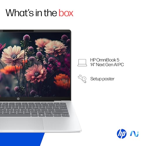 HP Omnibook 5 OLED, Snapdragon X Processor (16GB LPDDR5x,1TB SSD) 2K OLED, Micro-Edge, 16''/40.6cm, Win11, M365*Office24, Glacier Silver, 1.59kg, fb0001QU, FHD Camera, Backlit, Next-Gen AI Laptop