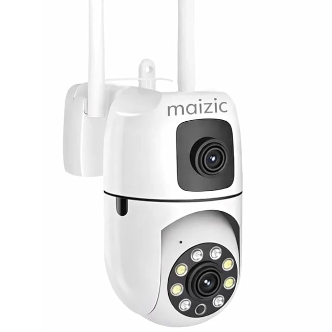 Maizic Dual Lens 10MP (5+5MP) Smart Wi-Fi CCTV Camera | PTZ + Fixed View | AI Motion Detection | Color Night Vision