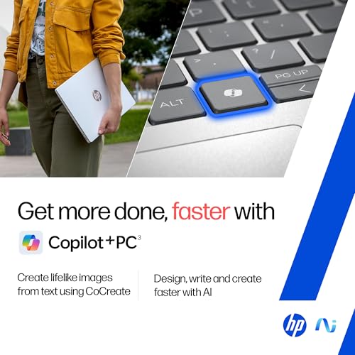 HP Omnibook 5 OLED, Snapdragon X Processor (16GB LPDDR5x,1TB SSD) 2K OLED, Micro-Edge, 16''/40.6cm, Win11, M365*Office24, Glacier Silver, 1.59kg, fb0001QU, FHD Camera, Backlit, Next-Gen AI Laptop