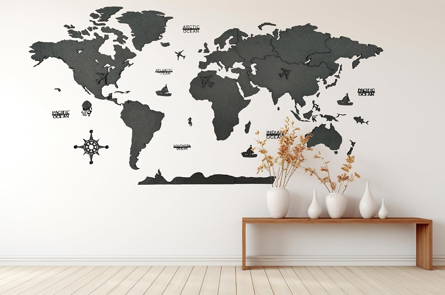 Handcrafted Wooden Elk Wall Décor | Rustic Nature-Inspired Home & Office Wall Art