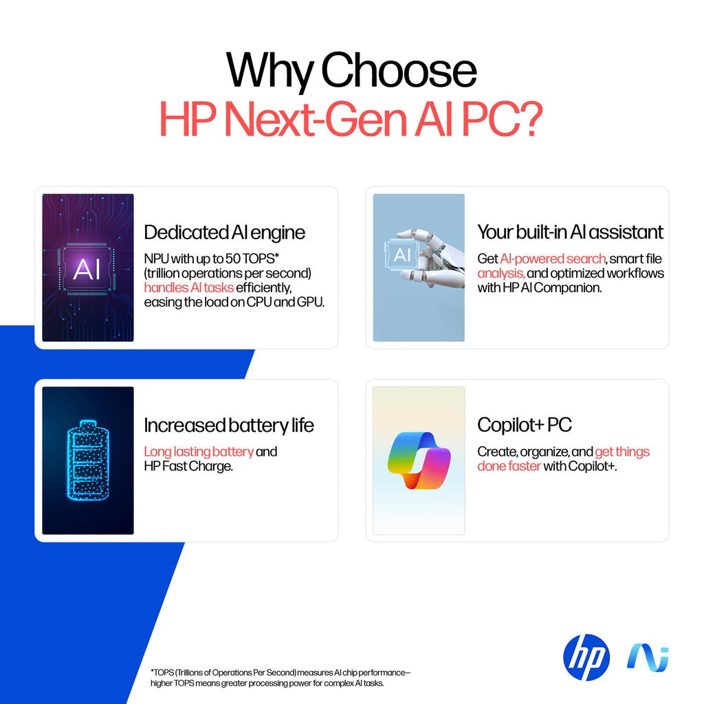 HP Omnibook 5 OLED, Snapdragon X Processor (16GB LPDDR5x,1TB SSD) 2K OLED, Micro-Edge, 16''/40.6cm, Win11, M365*Office24, Glacier Silver, 1.59kg, fb0001QU, FHD Camera, Backlit, Next-Gen AI Laptop