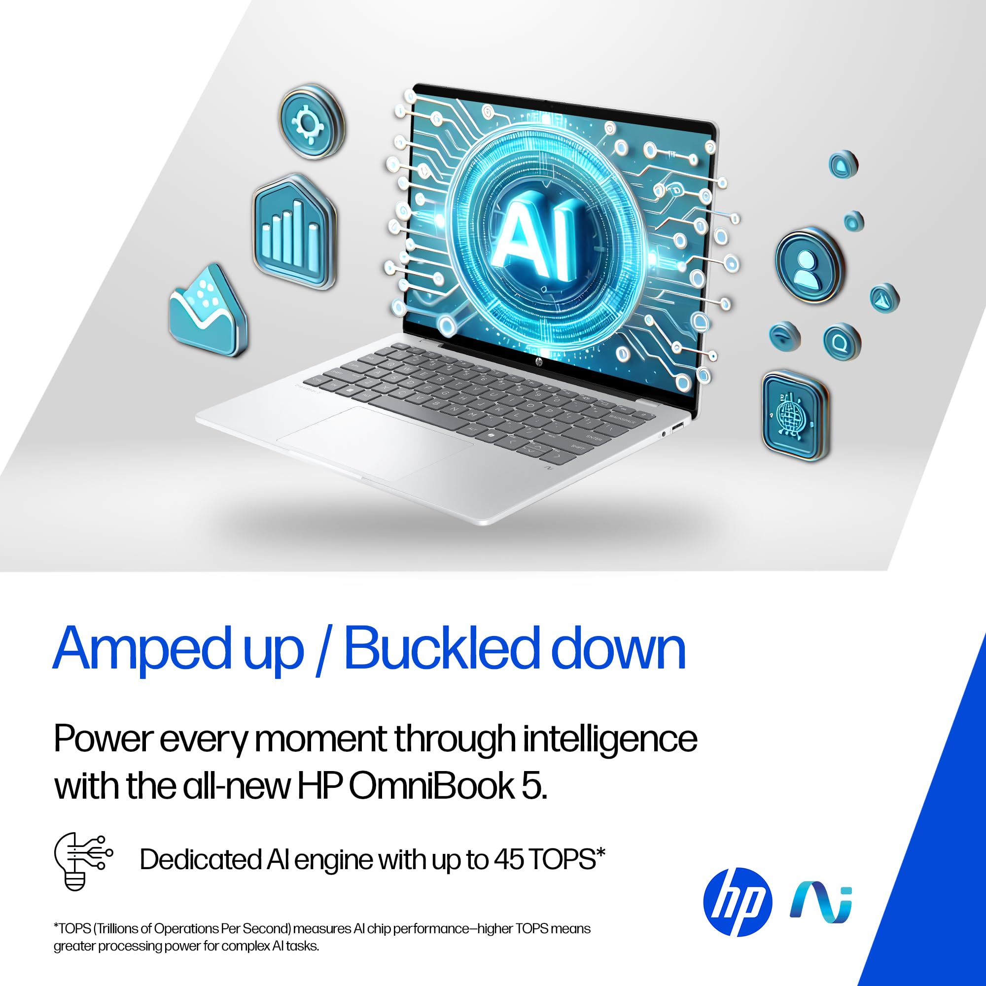 HP Omnibook 5 OLED, Snapdragon X Processor (16GB LPDDR5x,1TB SSD) 2K OLED, Micro-Edge, 16''/40.6cm, Win11, M365*Office24, Glacier Silver, 1.59kg, fb0001QU, FHD Camera, Backlit, Next-Gen AI Laptop